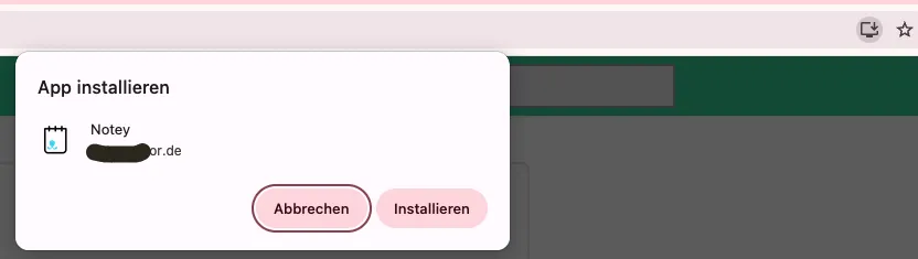 Installation prompt example.