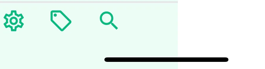 An Image of The Home Indicator Bar on iOS below of some bottom navigation bars.
